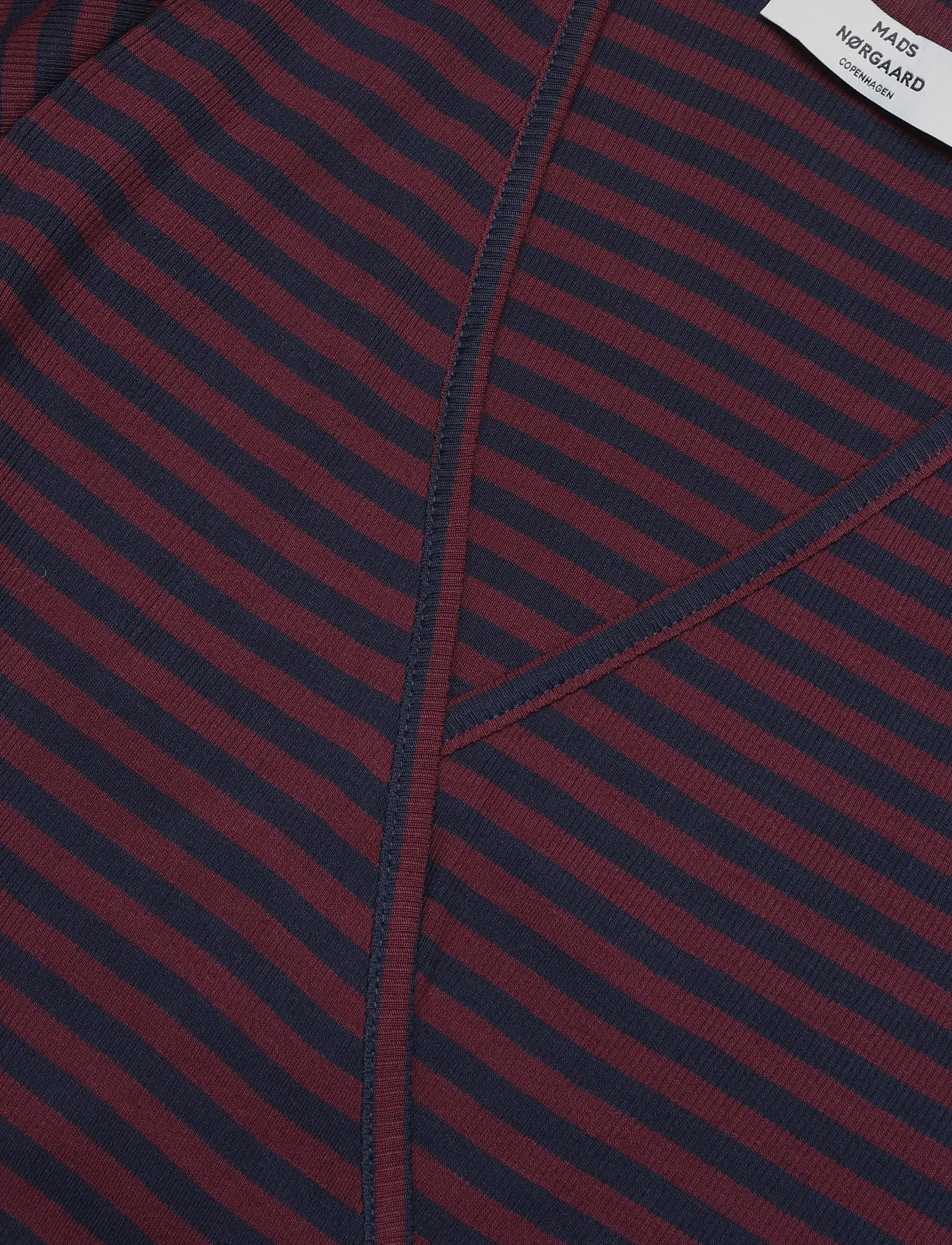 Mads Nørgaard - 2x2 Cotton Stripe Susi LS Top - langärmlige tops - sky captain/winetasting - 4