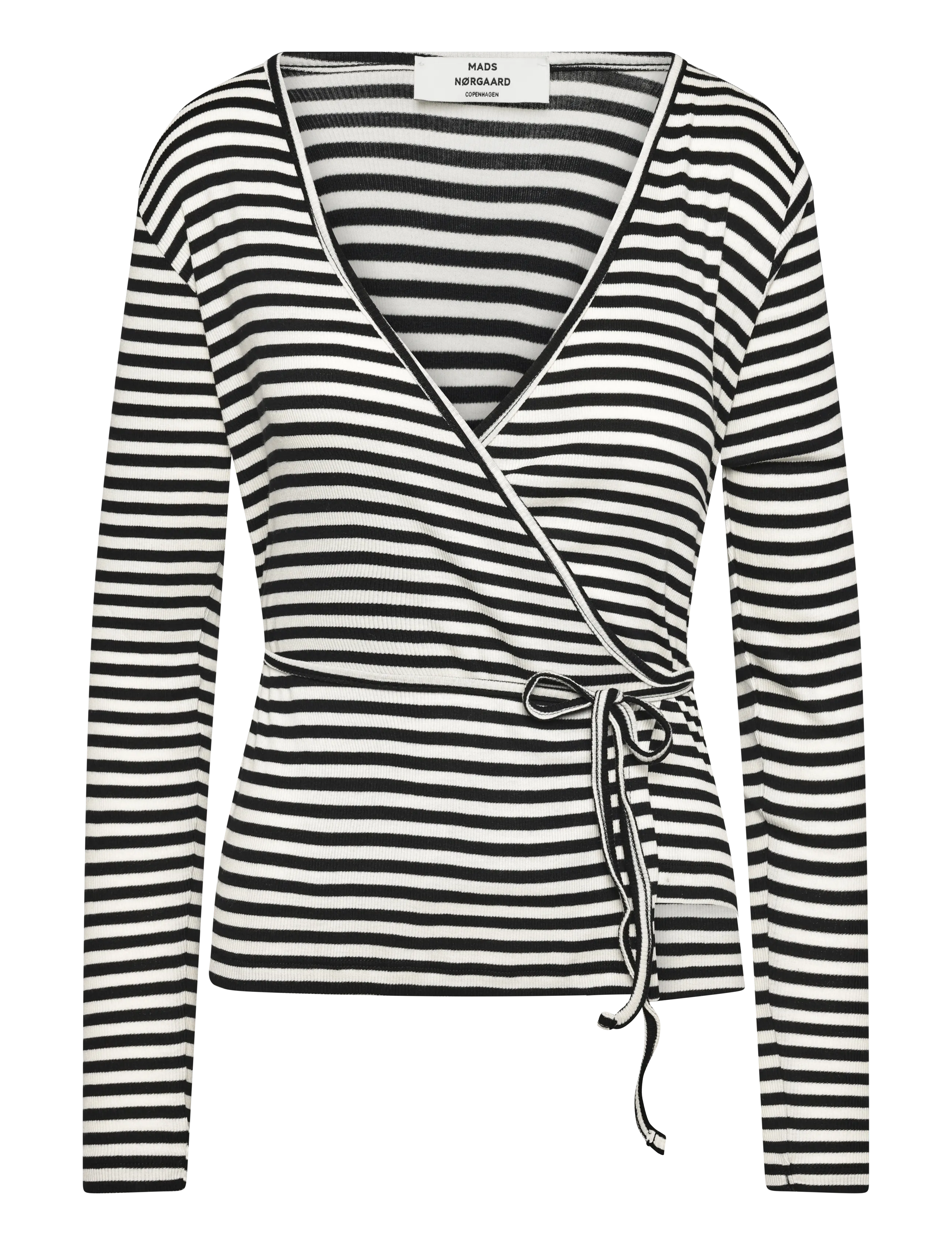 Mads Nørgaard 2x2 Cotton Stripe Susi LS Top - Danska märken - BLACK/VANILLA ICE / black