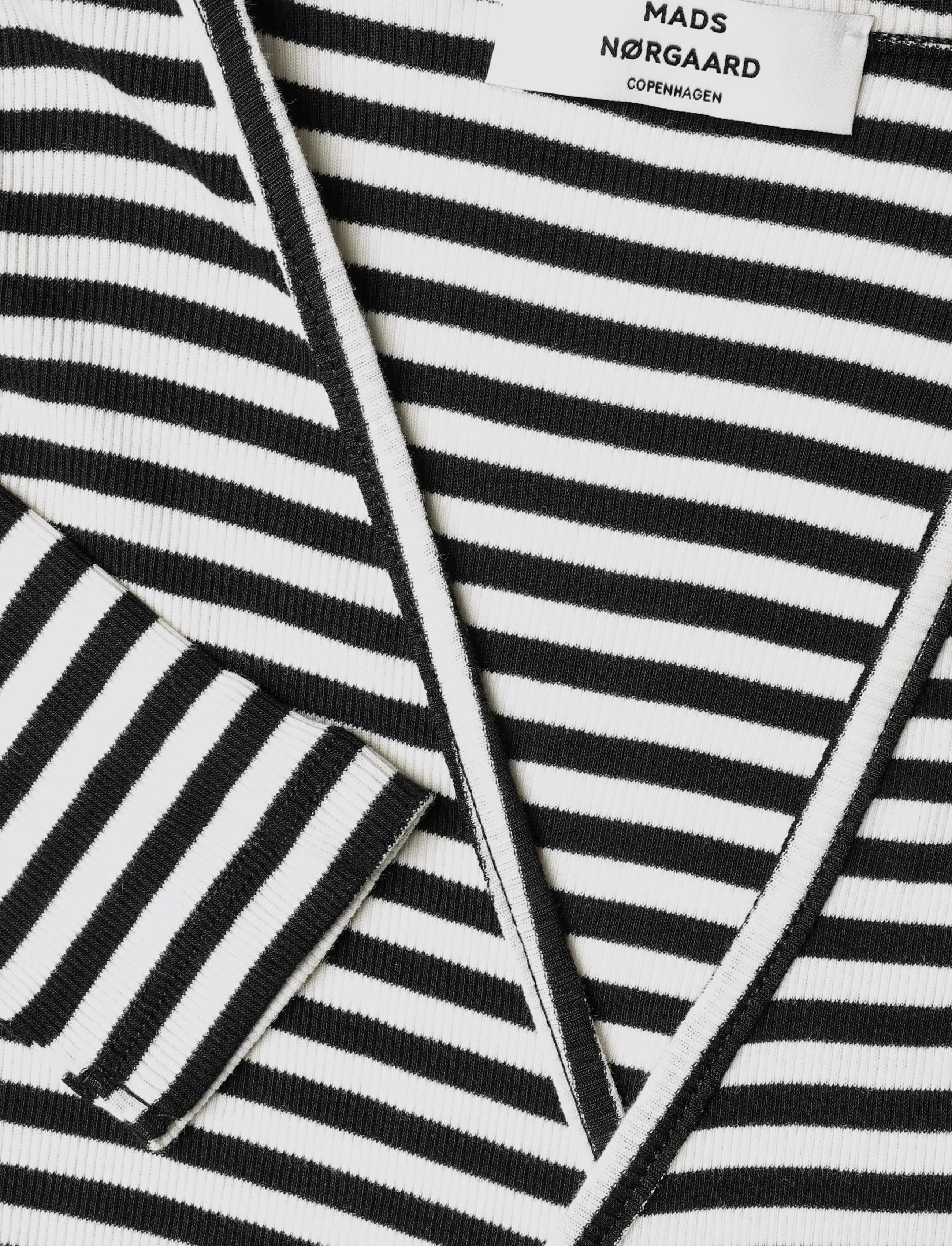 Mads Nørgaard - 2x2 Cotton Stripe Susi LS Top - långärmade toppar - black/vanilla ice - 2