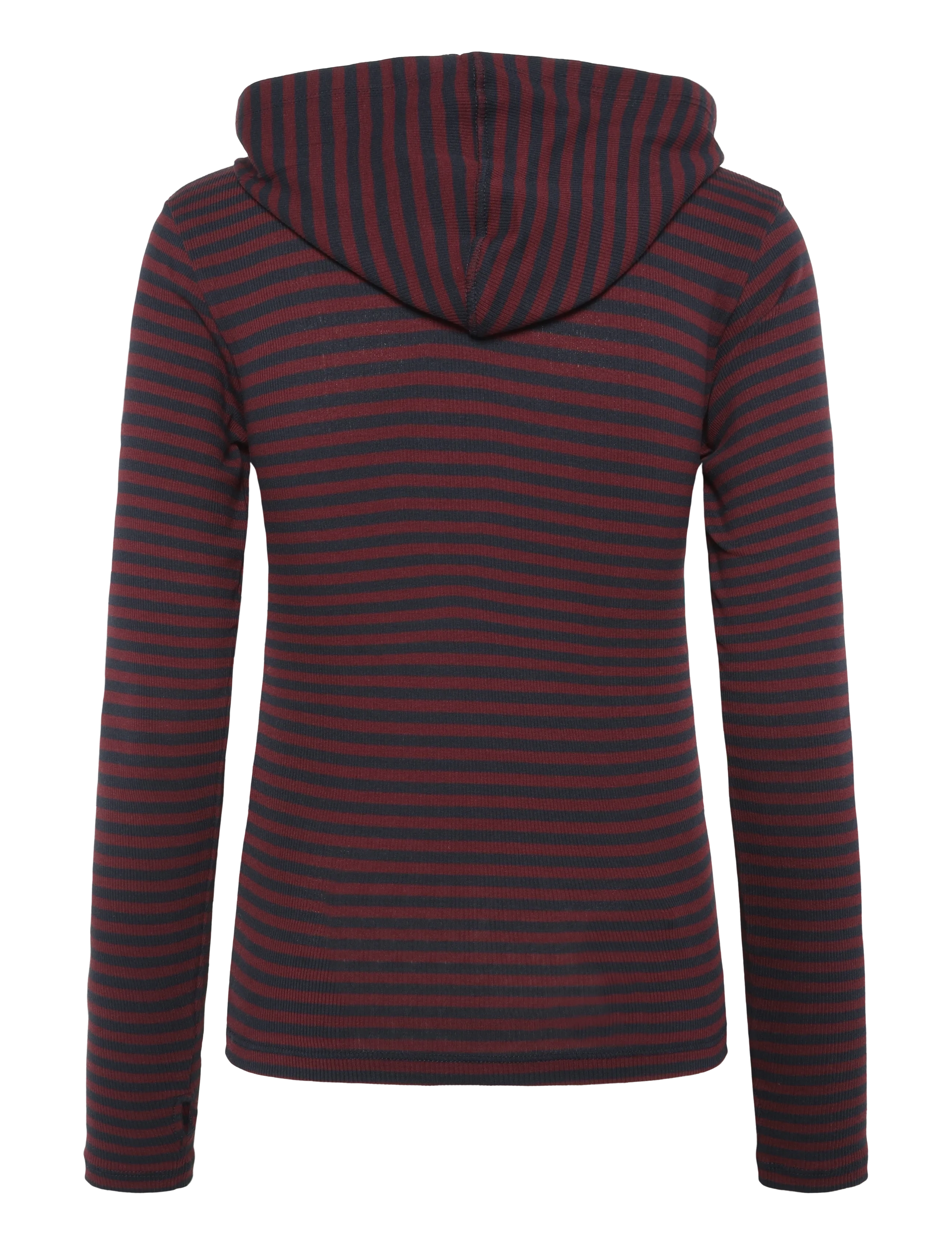 Mads Nørgaard - 2x2 Cotton Stripe Tutti Hood - hoodies - sky captain/winetasting - 1