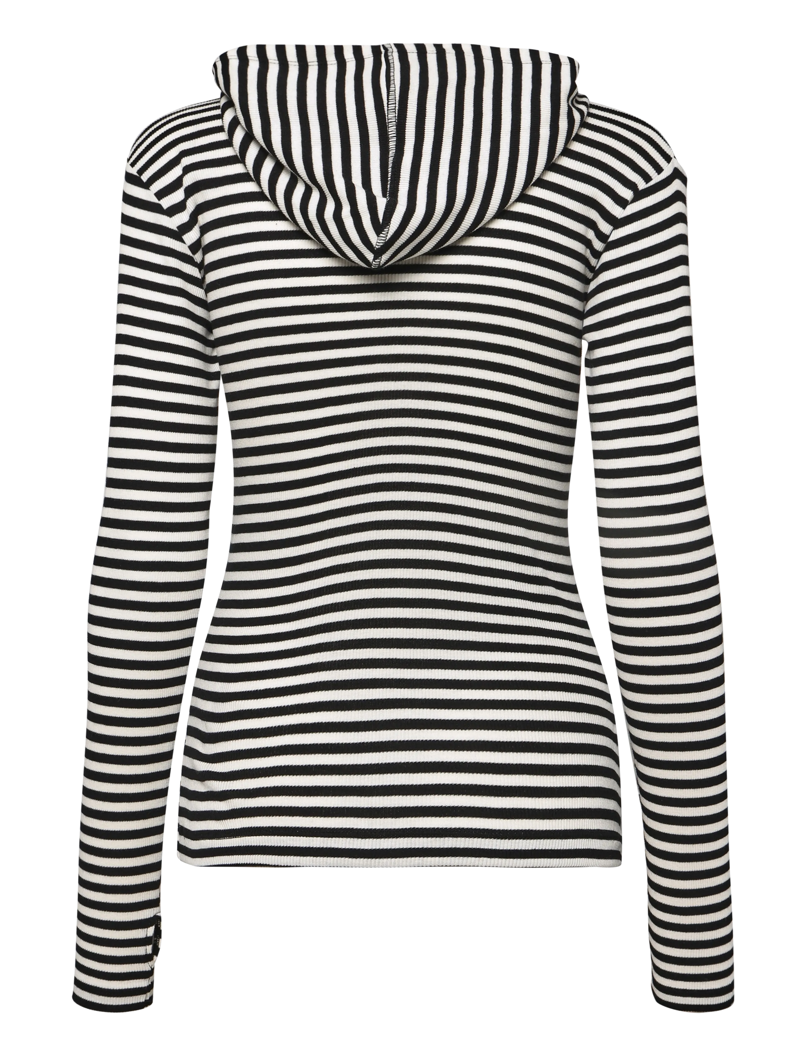 Mads Nørgaard - 2x2 Cotton Stripe Tutti Hood - kapuutsiga pusad - black/vanilla ice - 1