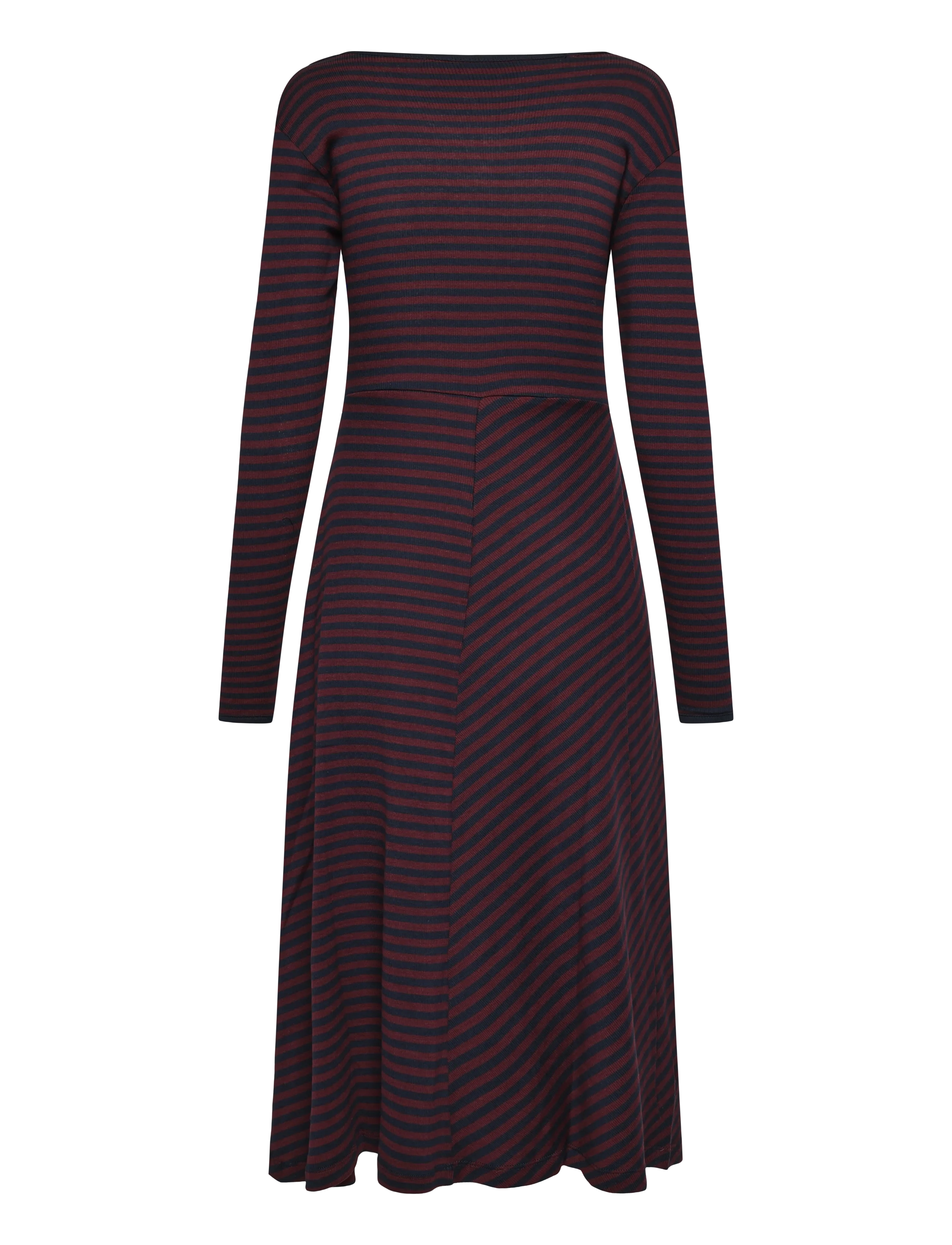 Mads Nørgaard - 2x2 Cotton Stripe Severa Dress - midi kjoler - sky captain/winetasting - 2