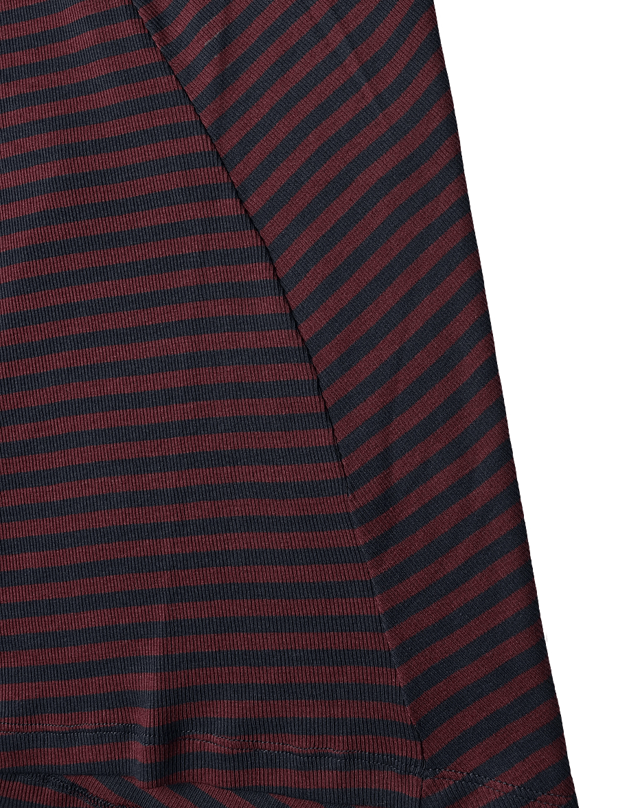 Mads Nørgaard - 2x2 Cotton Stripe Severa Dress - midi kjoler - sky captain/winetasting - 4