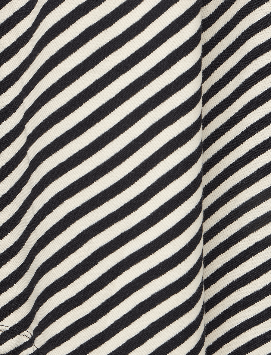 Mads Nørgaard - 2x2 Cotton Stripe Severa Dress - midikleider - black/vanilla ice - 2