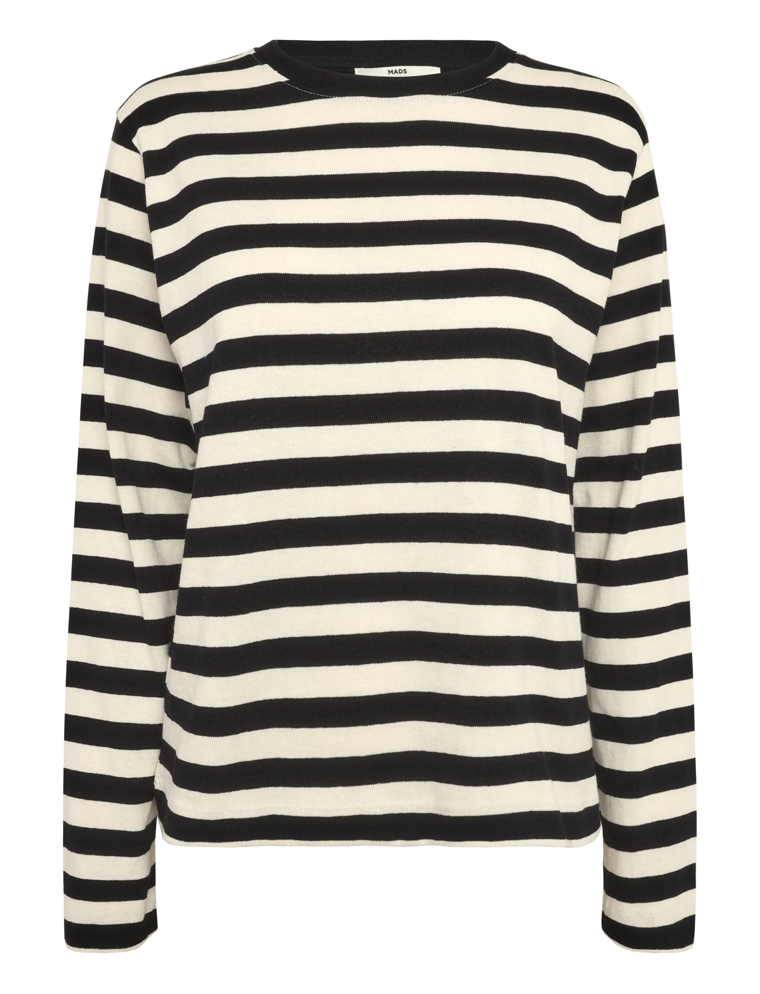 Mads Nørgaard Pablo Maggie Tee LS - T-shirts & Toppe - VANILLA ICE/BLACK / cream