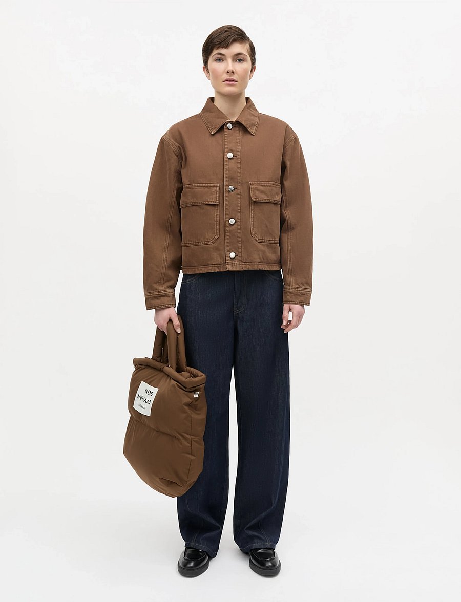 Mads Nørgaard - Soil Denim Solveig Jacket - denimjakker - cocoa - 0