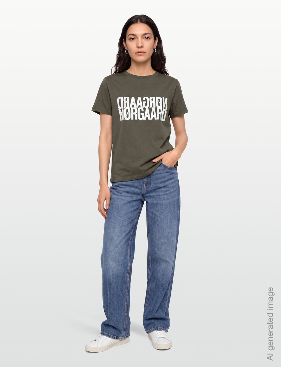 Mads Nørgaard - Single Cotton Trenda P Tee - t-shirts - tarmac - 0