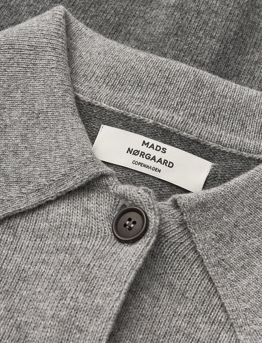 Mads Nørgaard - Yota Knit Katrine Cardigan - koftor - light grey melange/dark grey m - 2