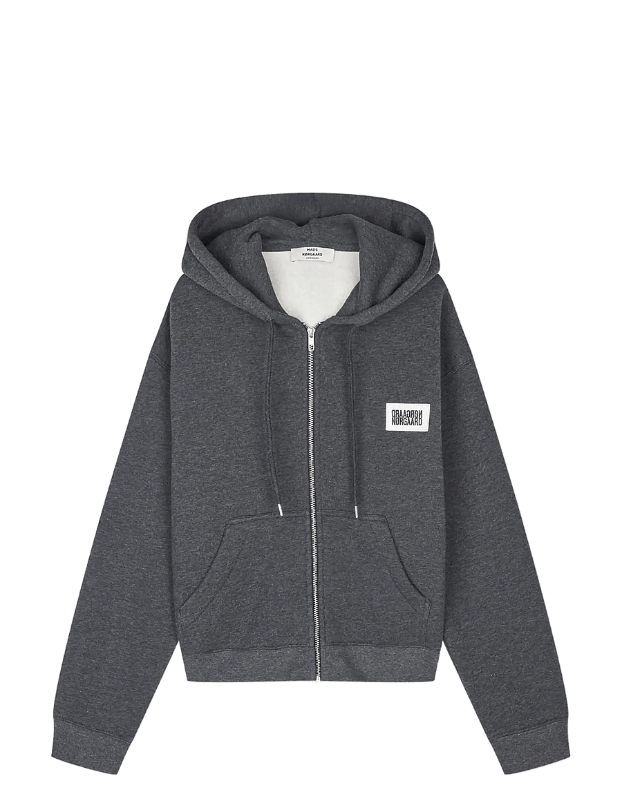 Mads Nørgaard - Standard Bobo Hood Sweatshirt - kapuzenpullover - dark grey melange - 1