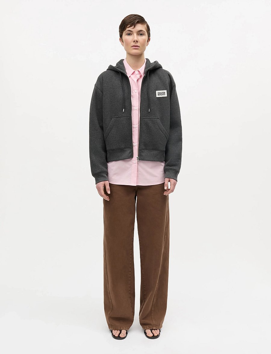 Mads Nørgaard - Standard Bobo Hood Sweatshirt - kapuzenpullover - dark grey melange - 0