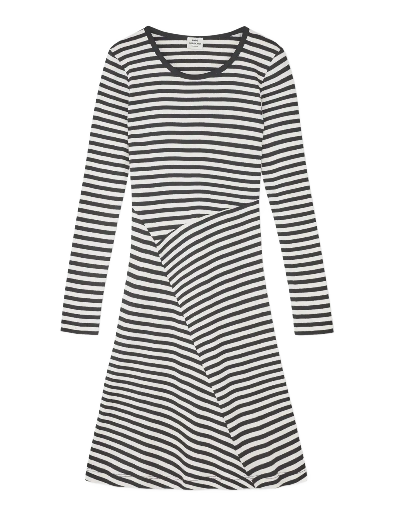Mads Nørgaard 2x2 Cotton Stripe Cille Dress - Barn 98-134 - BLACK/VANILLA ICE / black