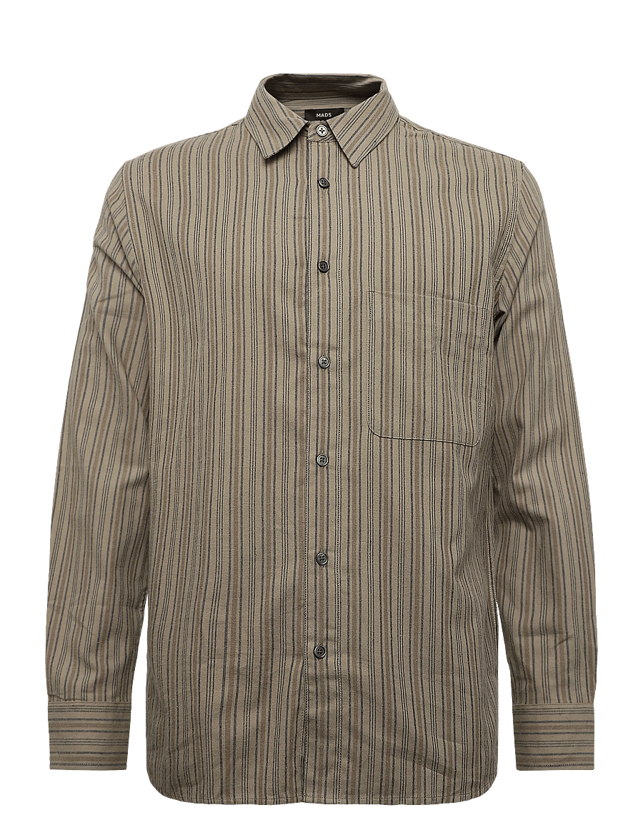 Mads Nørgaard - Flannel Stripe Sune Shirt - flanellskjortor - overland trek/sky captain/tama - 0