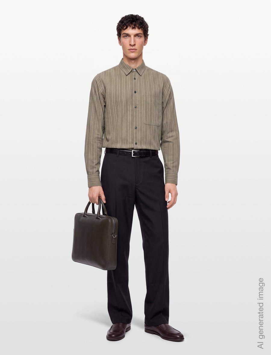 Mads Nørgaard - Flannel Stripe Sune Shirt - flanellskjortor - overland trek/sky captain/tama - 0