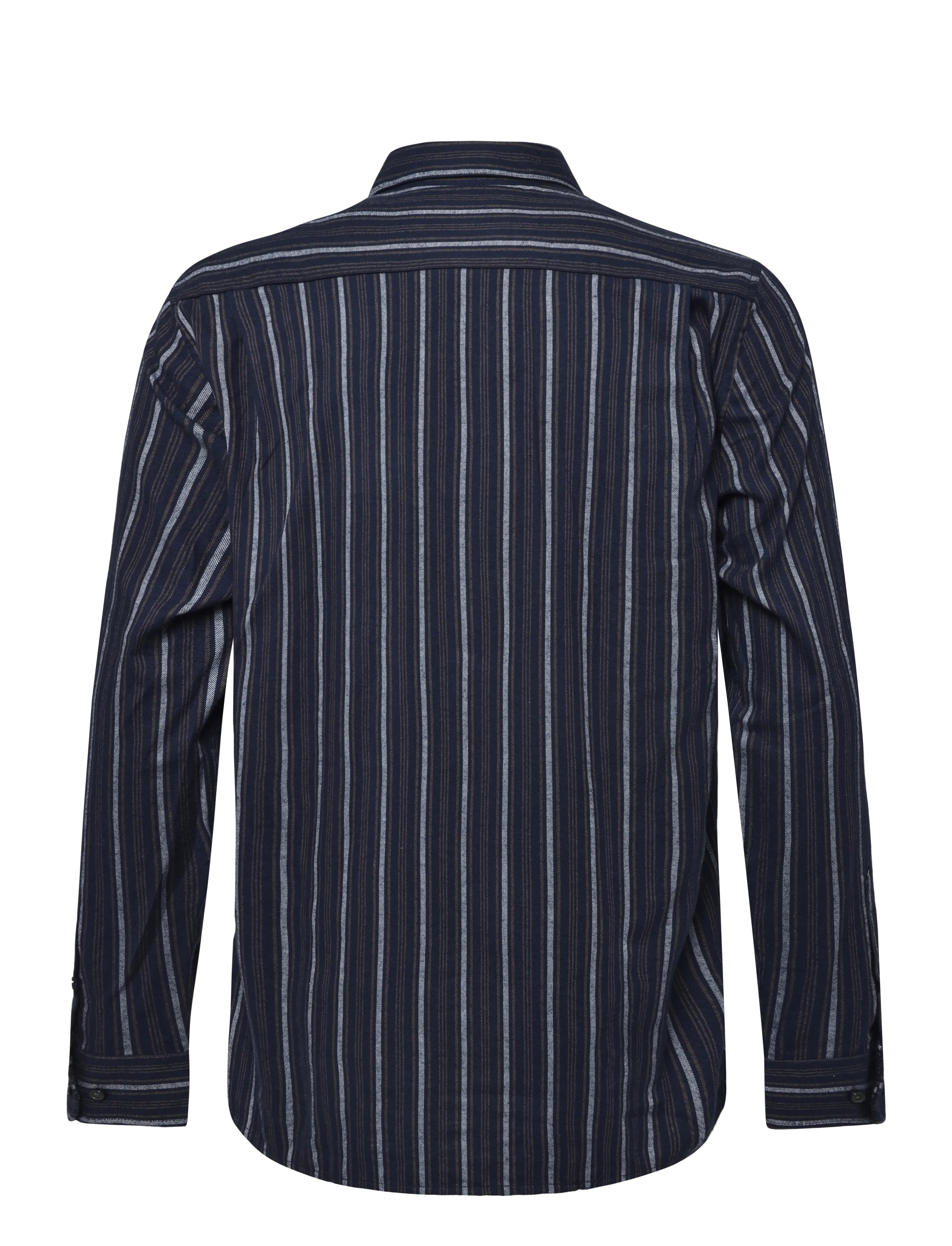 Mads Nørgaard - Flannel Stripe Sune Shirt - flanellskjortor - sky captain/tarmac/cashmere bl - 1