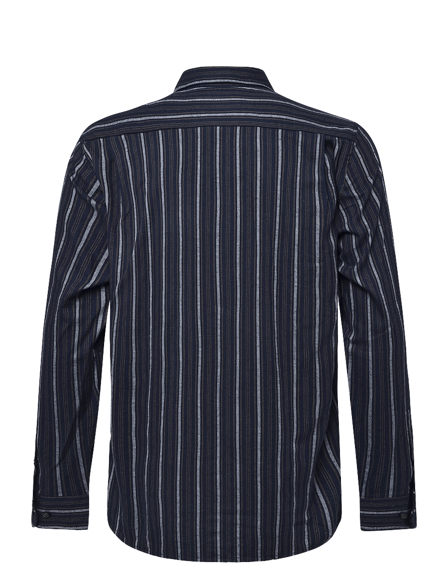 Mads Nørgaard - Flannel Stripe Sune Shirt - flanellskjortor - sky captain/tarmac/cashmere bl - 1