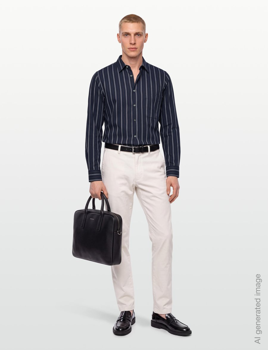Mads Nørgaard - Flannel Stripe Sune Shirt - flanell-hemden - sky captain/tarmac/cashmere bl - 0