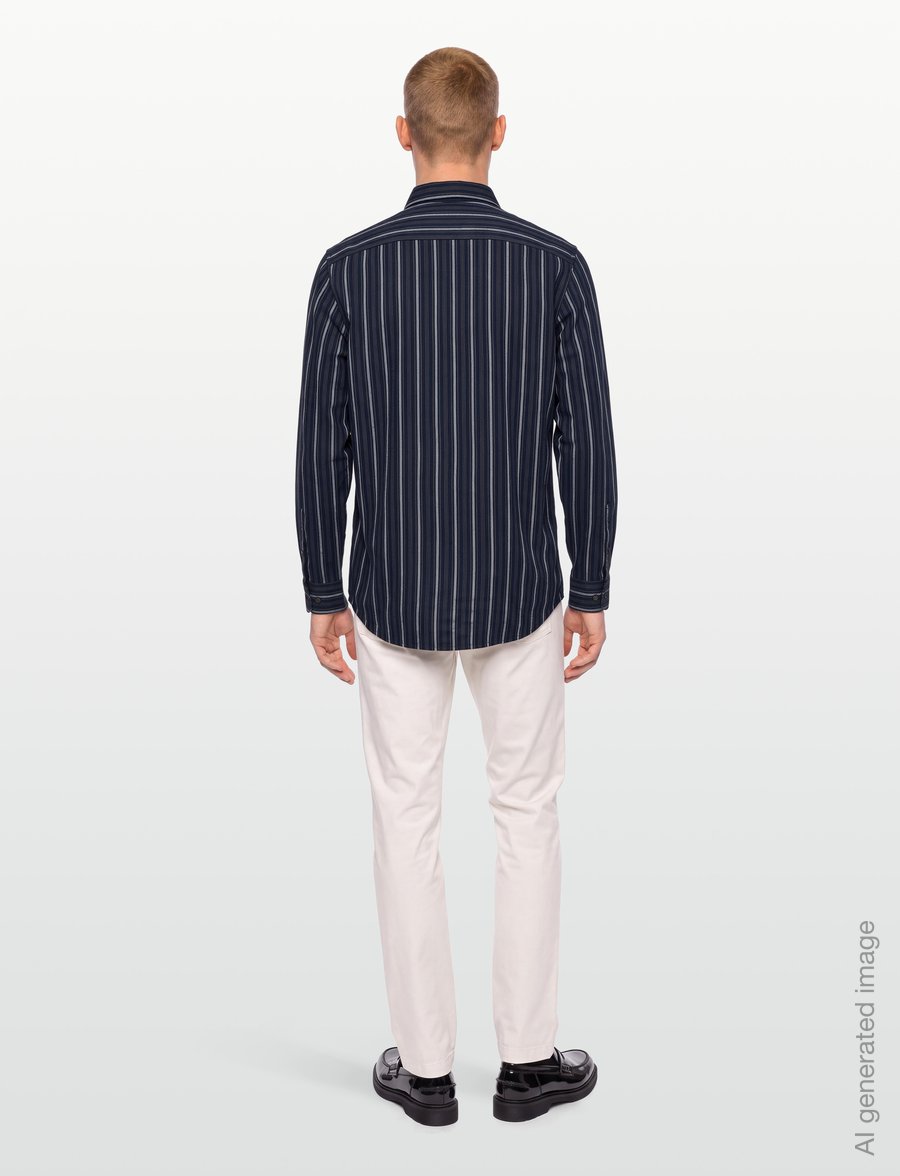 Mads Nørgaard - Flannel Stripe Sune Shirt - flanell-hemden - sky captain/tarmac/cashmere bl - 4
