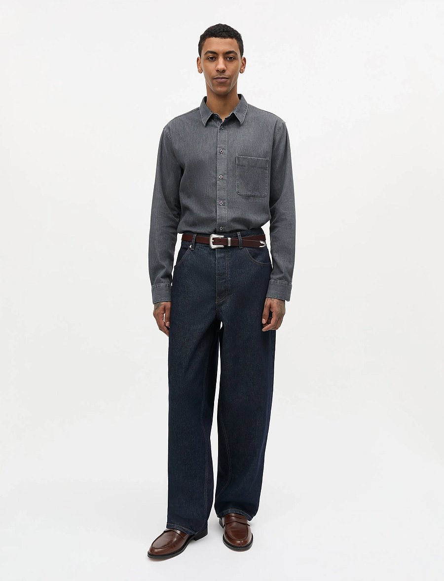 Mads Nørgaard - Sky Denim Sune Shirt - jeansskjortor - mid black wash - 0