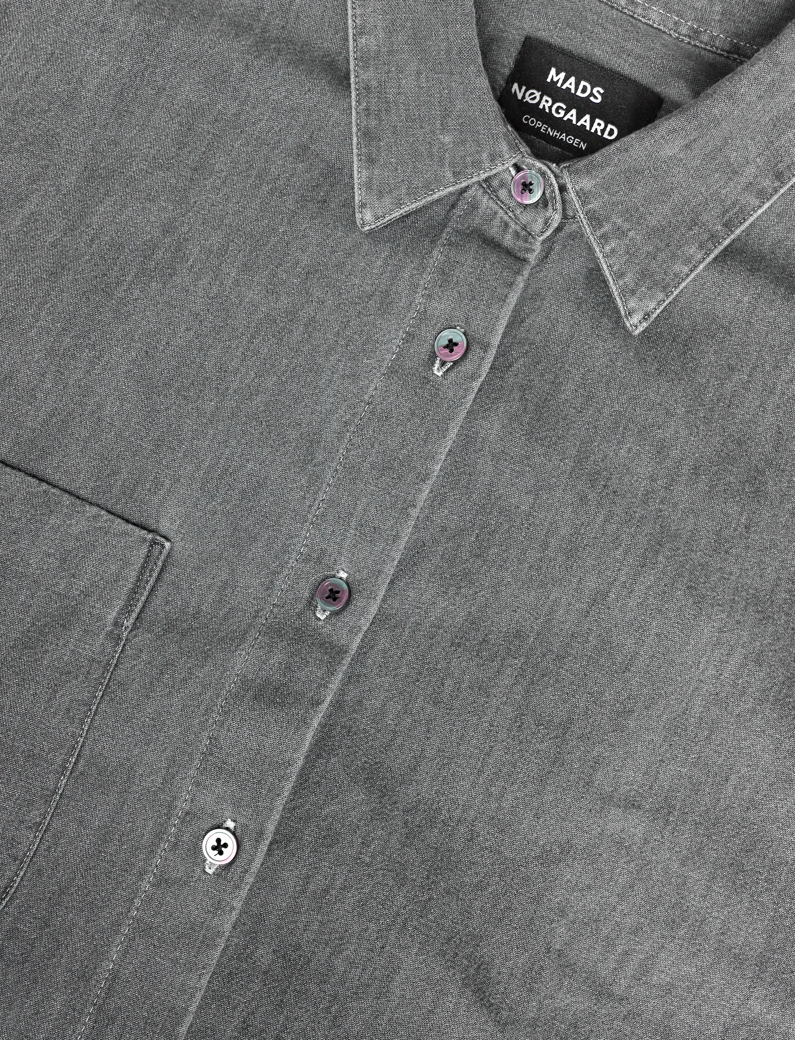Mads Nørgaard - Sky Denim Sune Shirt - denimskjorter - mid black wash - 4