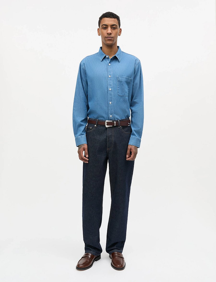 Mads Nørgaard - Sky Denim Sune Shirt - mid blue wash - 0