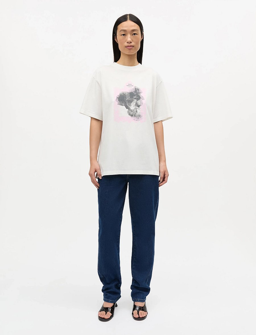 Mads Nørgaard - Cotton Jersey Dassel Tee - t-shirts - snow white - 0