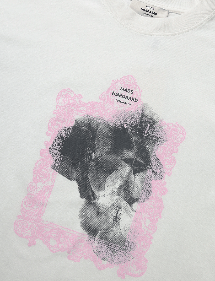 Mads Nørgaard - Cotton Jersey Dassel Tee - marškinėliai - snow white - 4