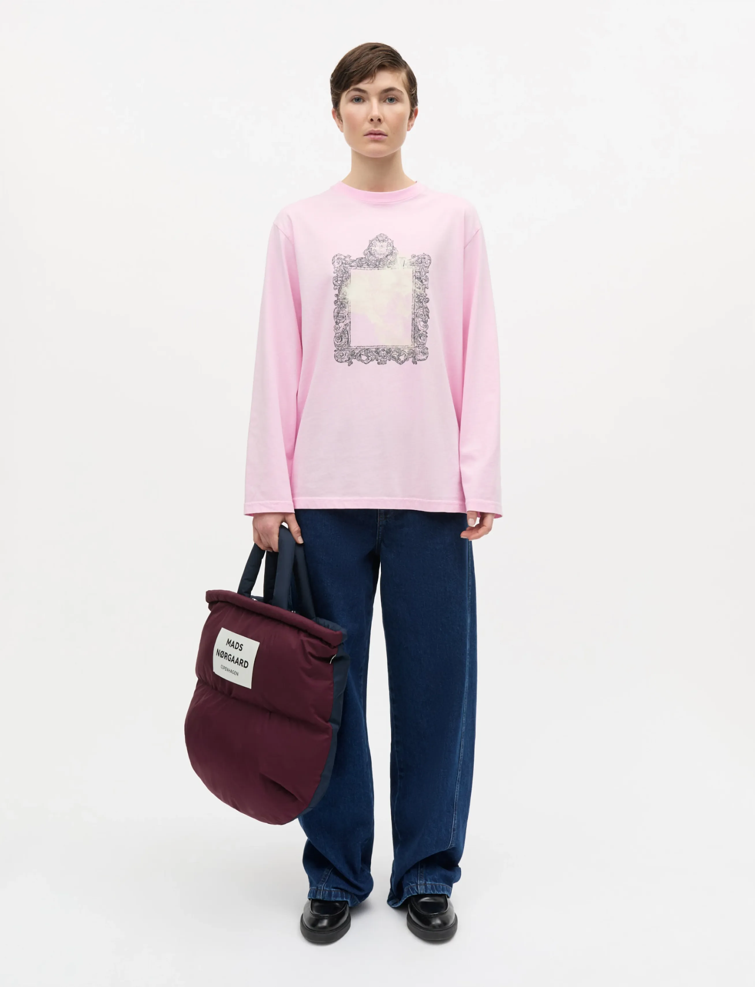Mads Nørgaard Cotton Jersey Jerry Tee Ls, Damen, Jersey Langarm T-Shirt, Rosa, Gr.L
