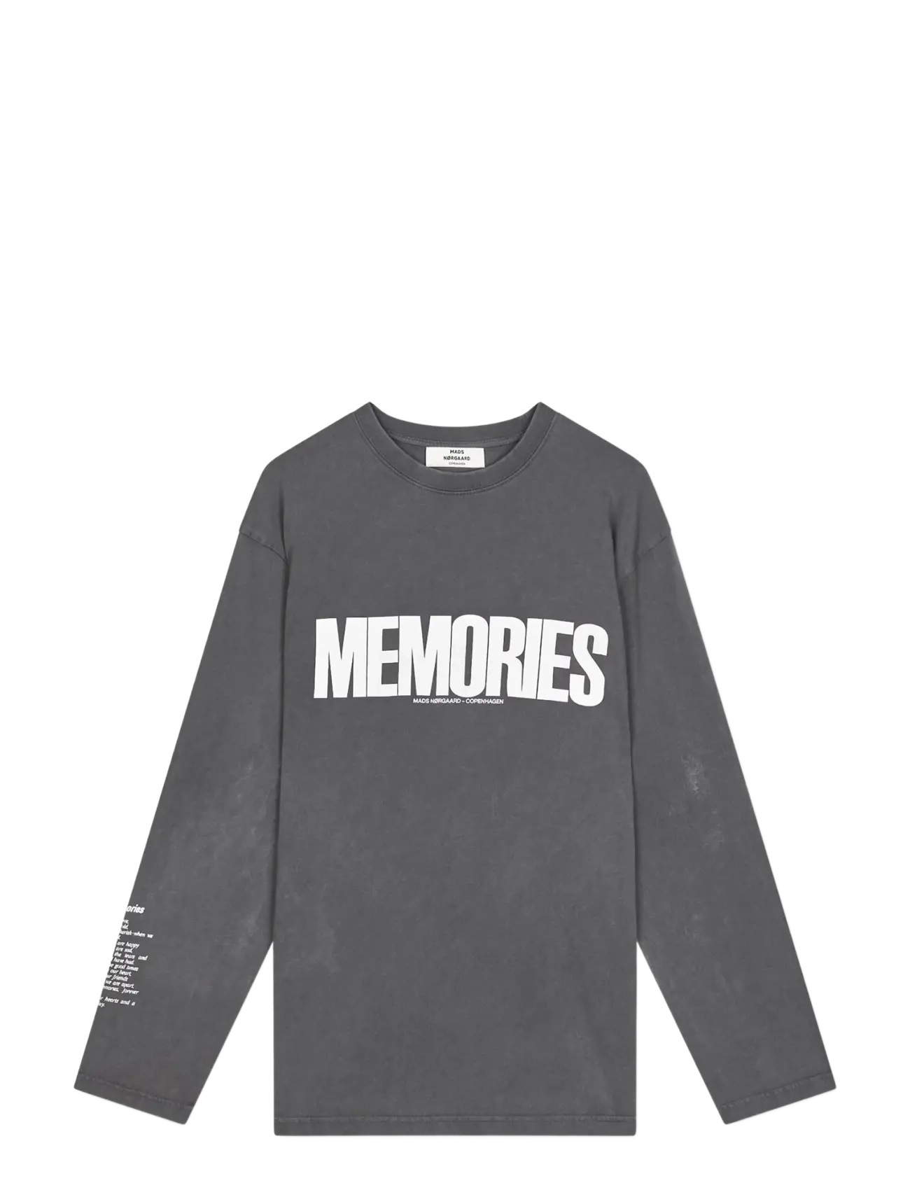 Mads Nørgaard Cotton Jersey Jerry Tee LS - Tøj - WASHED BLACK / grey