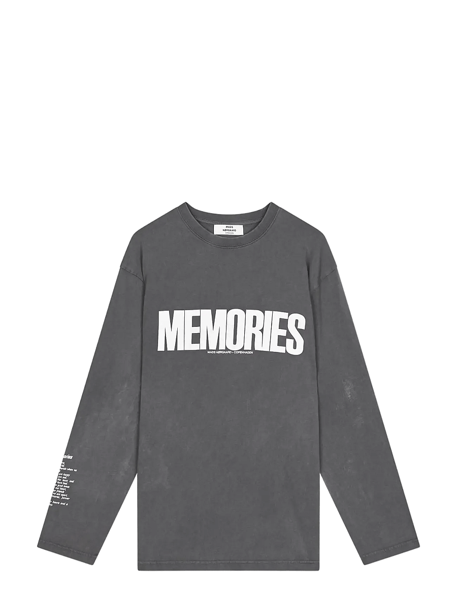 Mads Nørgaard - Cotton Jersey Jerry Tee LS - langærmede toppe - washed black - 0