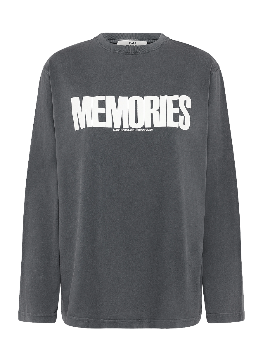 Mads Nørgaard - Cotton Jersey Jerry Tee LS - langärmlige tops - washed black - 1