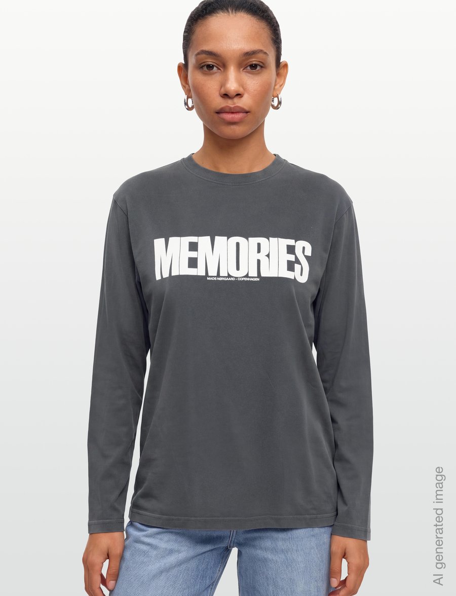 Mads Nørgaard - Cotton Jersey Jerry Tee LS - langärmlige tops - washed black - 3