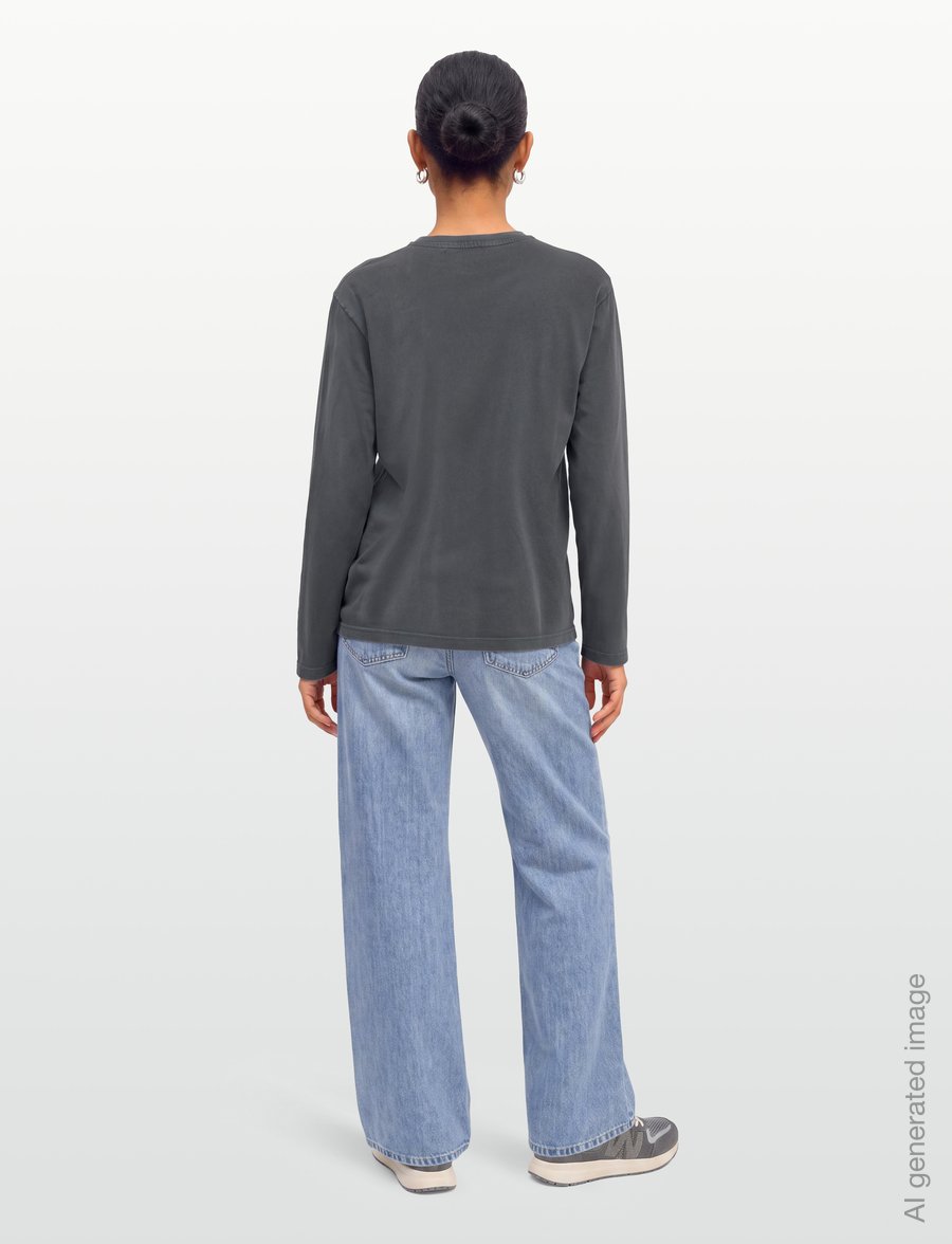 Mads Nørgaard - Cotton Jersey Jerry Tee LS - langärmlige tops - washed black - 4