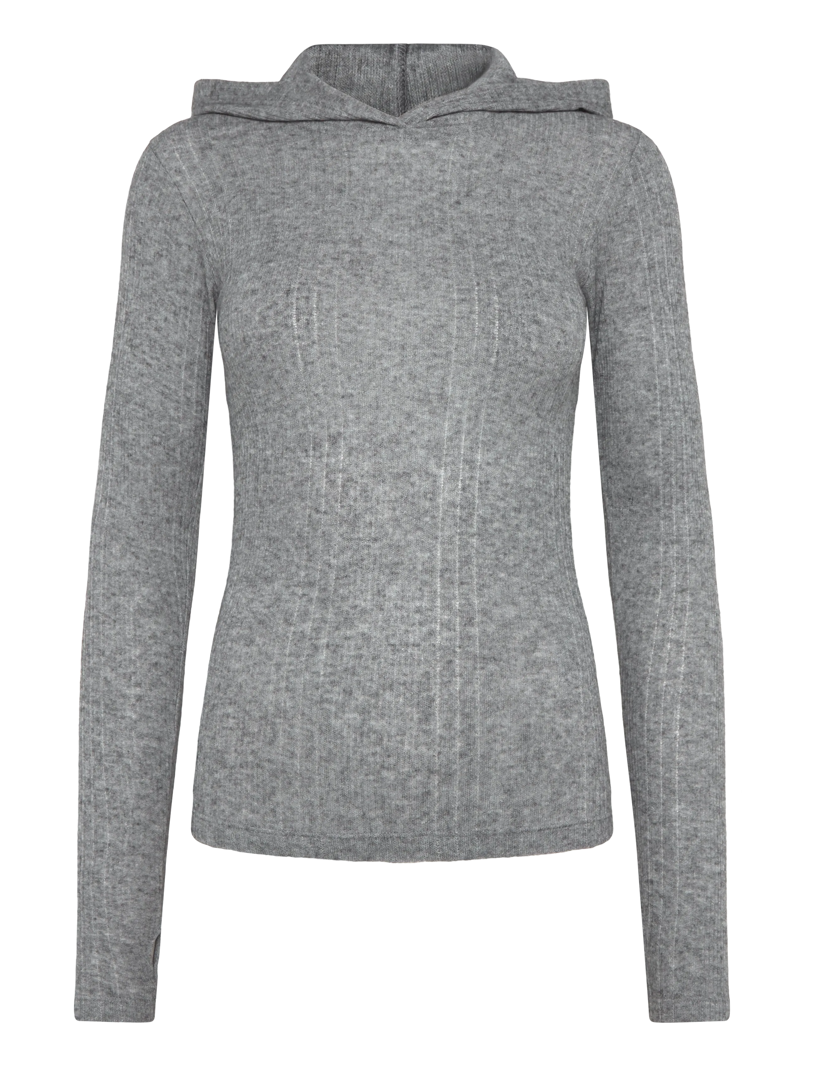 Mads Nørgaard Point Wool Tutti Hood - Stickat - DARK GREY MELANGE / grey