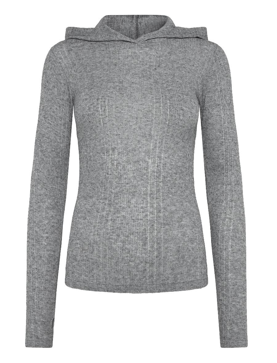 Mads Nørgaard - Point Wool Tutti Hood - hoodies - dark grey melange - 0