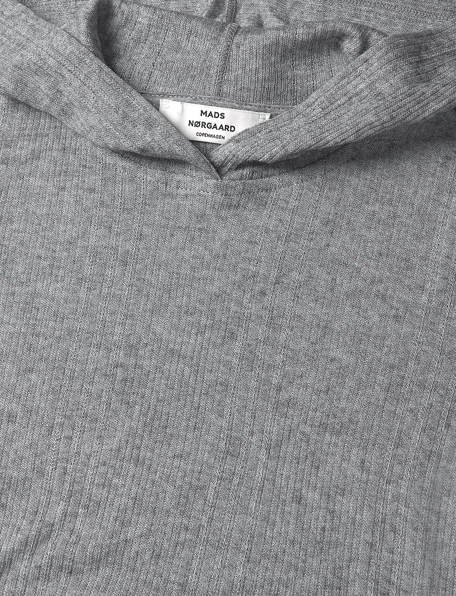Mads Nørgaard - Point Wool Tutti Hood - hoodies - dark grey melange - 2