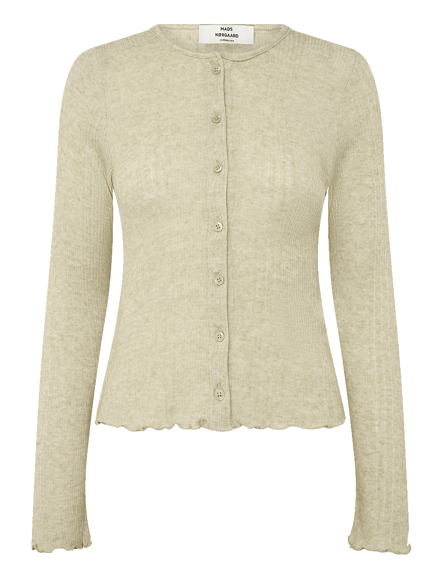 Mads Nørgaard - Point Wool Amy Cardigan - strickjacken - beige - 0