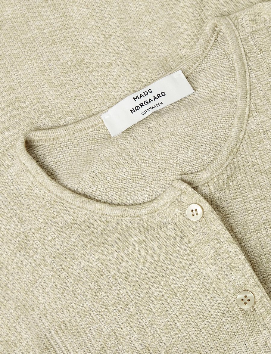 Mads Nørgaard - Point Wool Amy Cardigan - strickjacken - beige - 2
