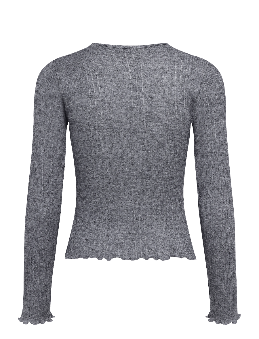 Mads Nørgaard - Point Wool Amy Cardigan - kardiganid - dark grey melange - 1