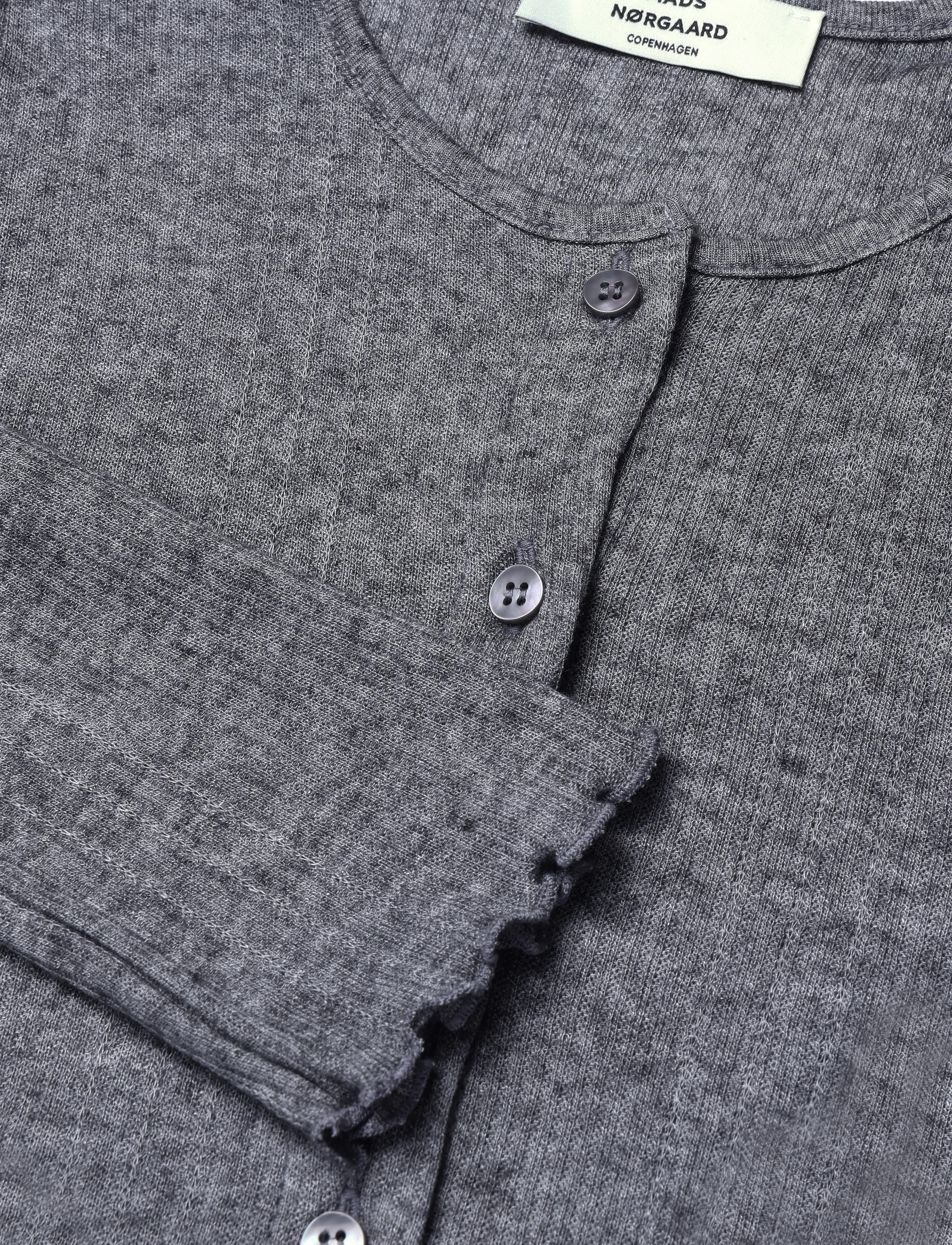 Mads Nørgaard - Point Wool Amy Cardigan - dark grey melange - 2