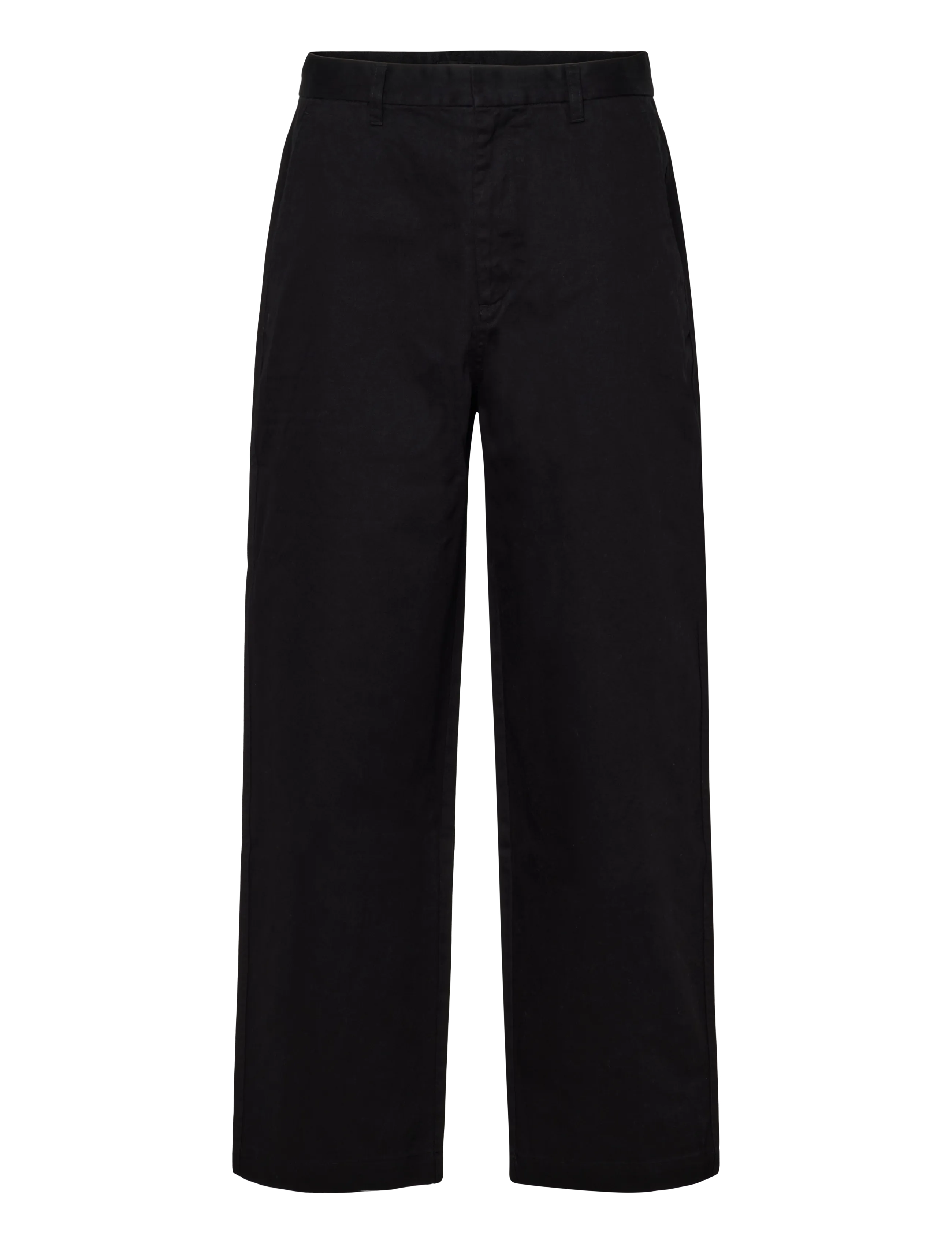 Mads Nørgaard - Cotton Twill Henry Pants - casual bukser - black - 1