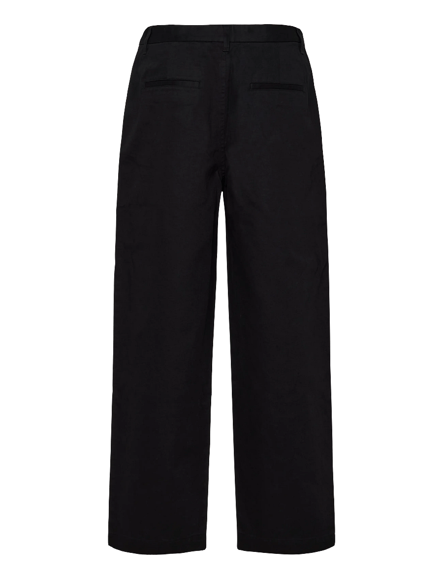 Mads Nørgaard - Cotton Twill Henry Pants - casual bukser - black - 2
