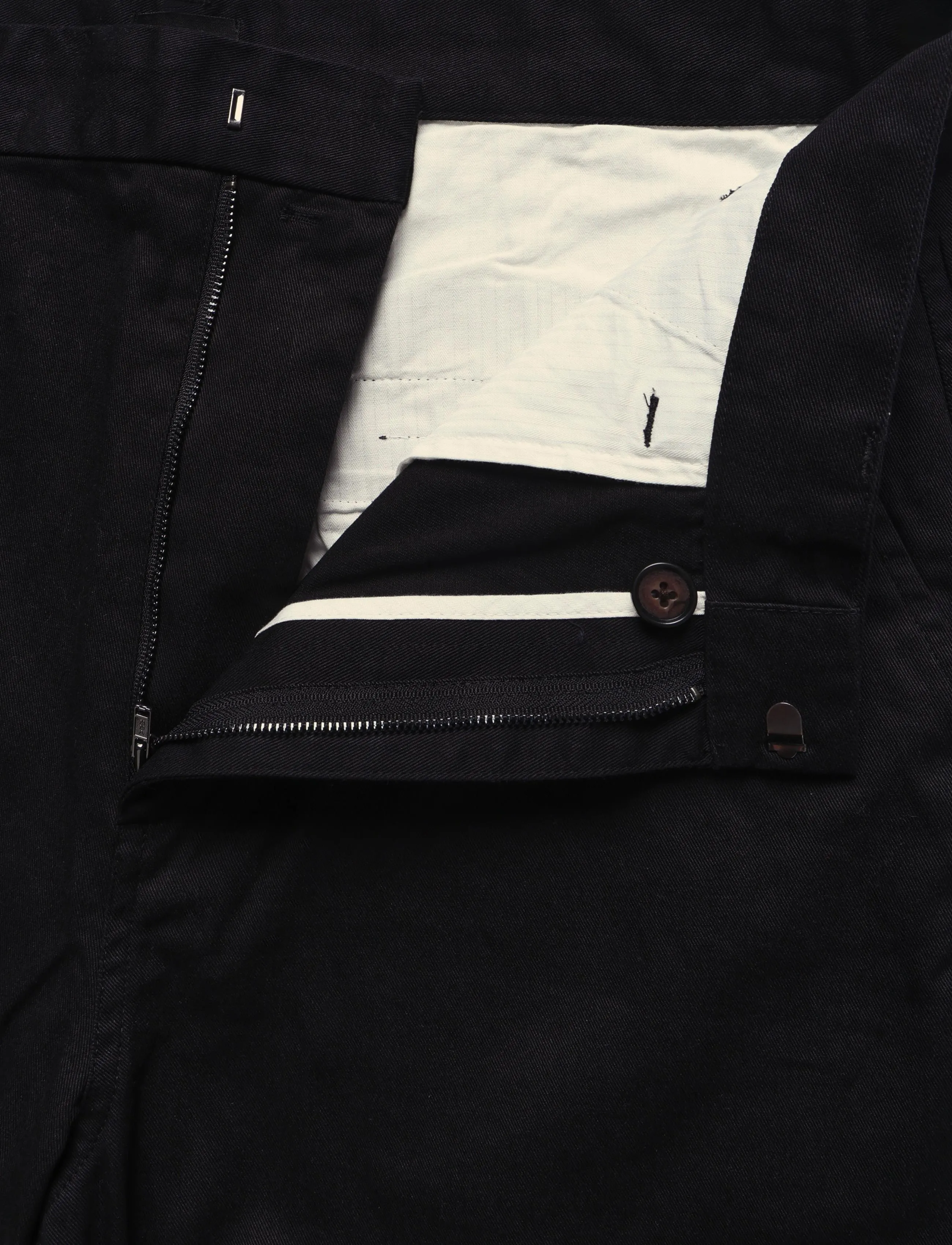 Mads Nørgaard - Cotton Twill Henry Pants - casual bukser - black - 5