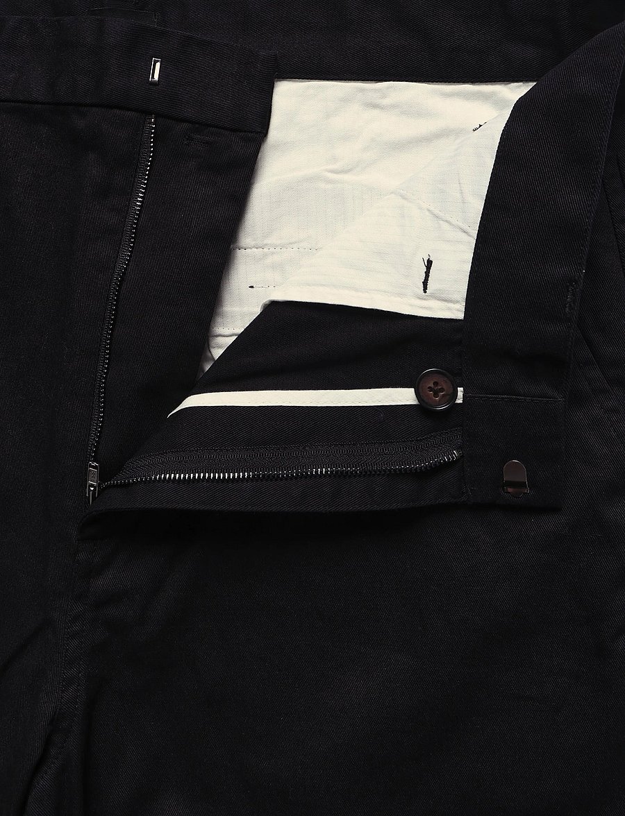 Mads Nørgaard - Cotton Twill Henry Pants - casual bukser - black - 5