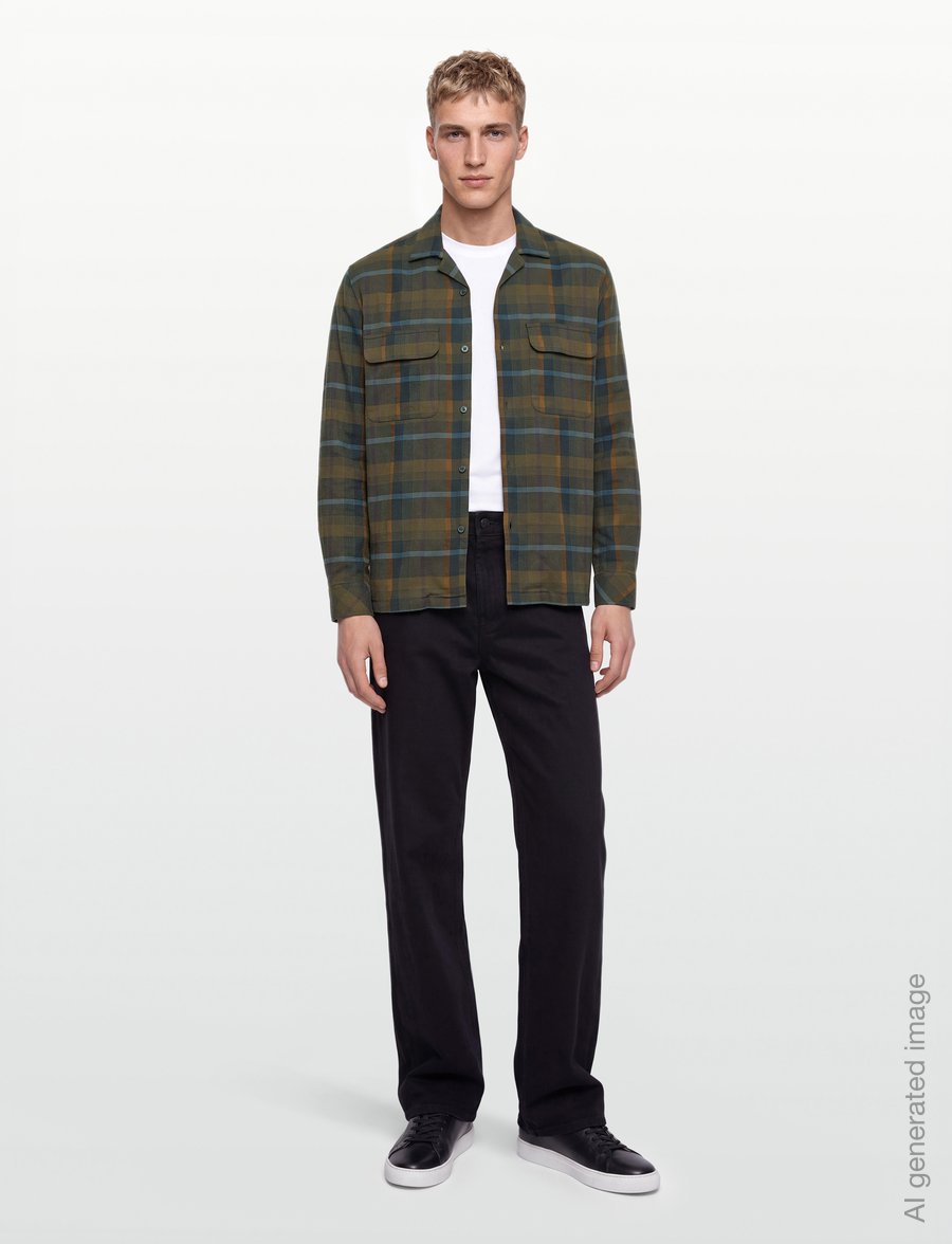 Mads Nørgaard - Brushed Flannel Luke Shirt CH - flannel skyrtur - tarmac check - 0