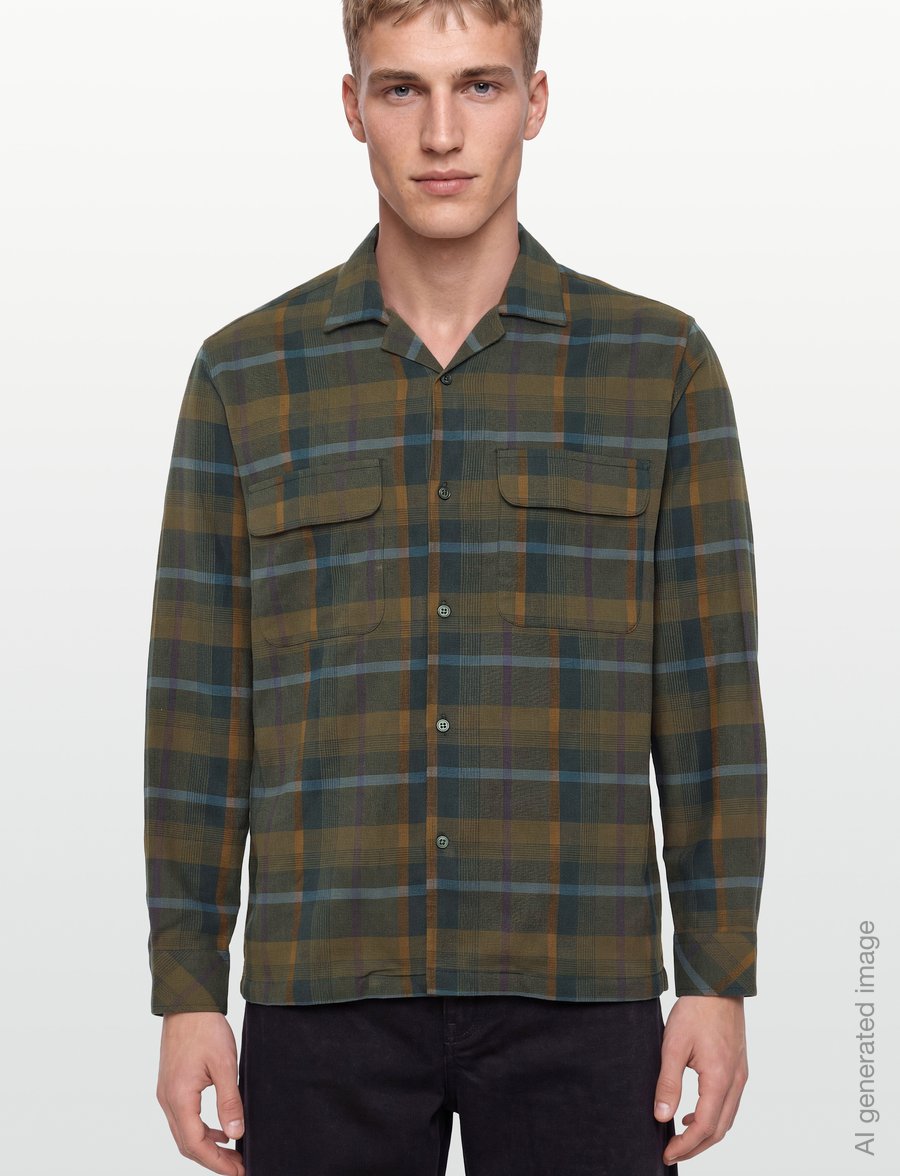 Mads Nørgaard - Brushed Flannel Luke Shirt CH - flannel skyrtur - tarmac check - 3