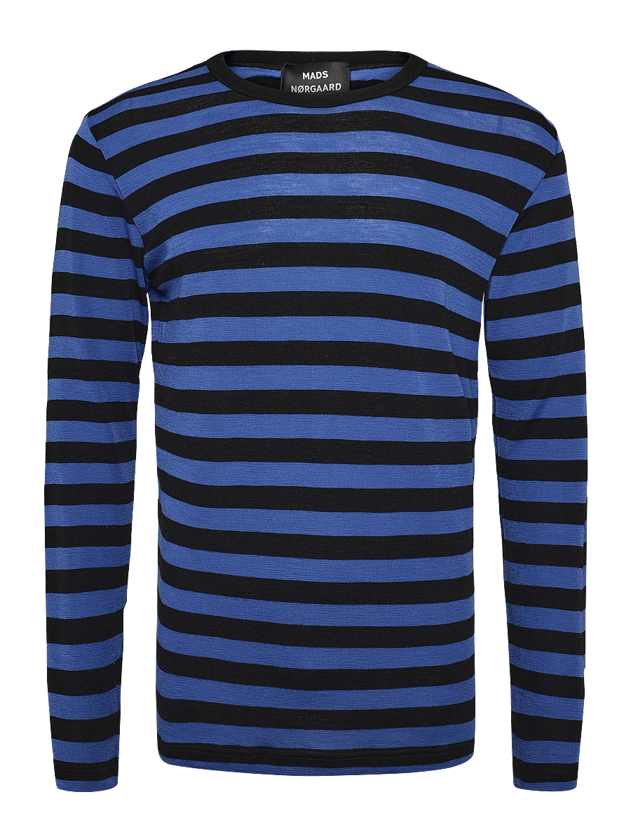 Mads Nørgaard - Fine Wool Tobias Knit - rundhals - asphalt/lapis blue - 1