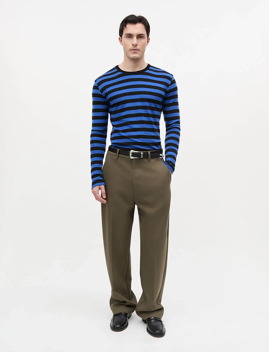 Mads Nørgaard - Fine Wool Tobias Knit - rundhals - asphalt/lapis blue - 0
