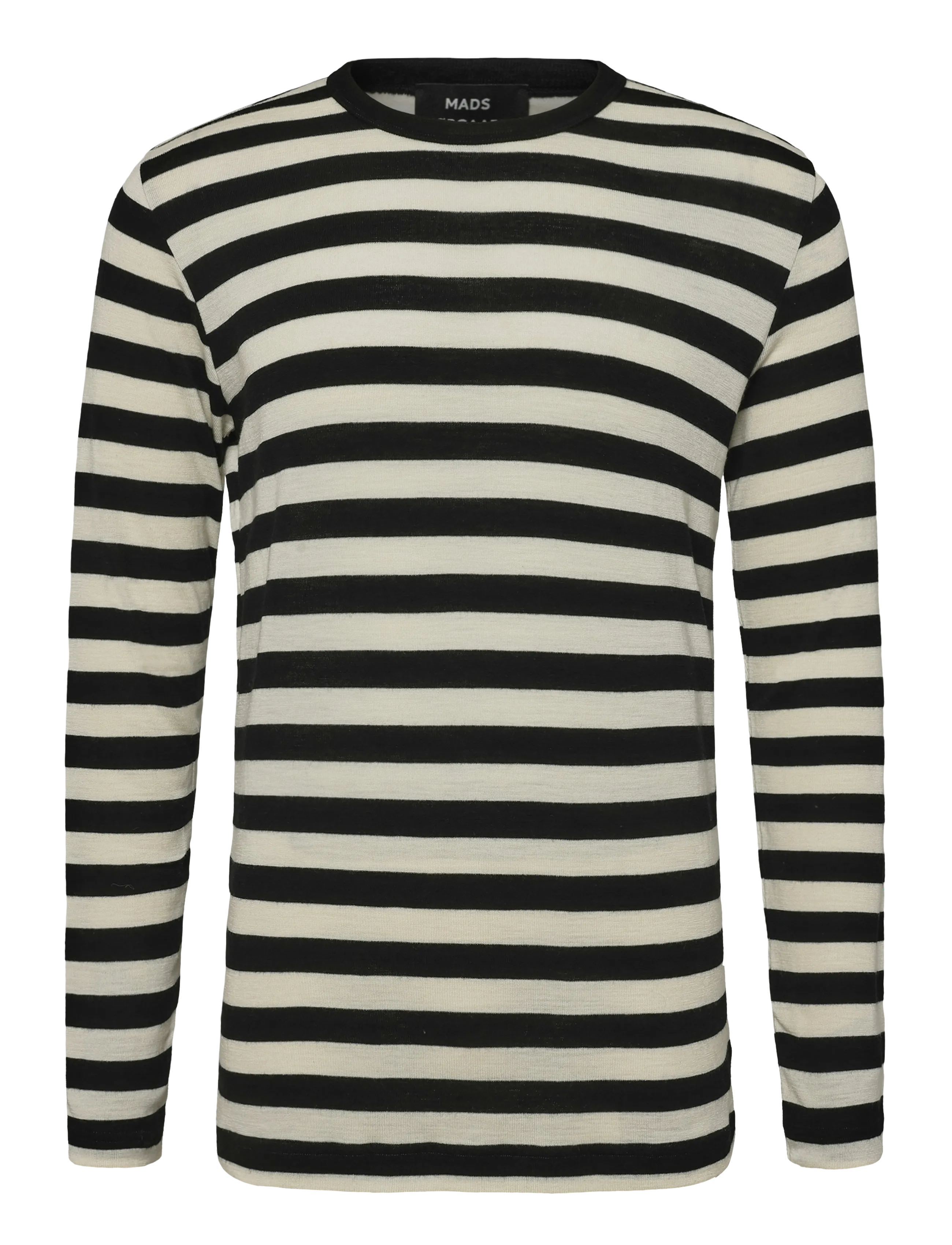 Mads Nørgaard - Fine Wool Tobias Knit - rundhals - black/vanilla ice - 1
