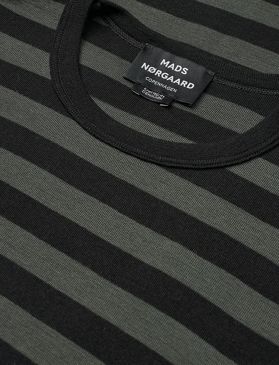 Mads Nørgaard - Fine Wool Tobias Knit - rundhalsad - tarmac/black st. - 1