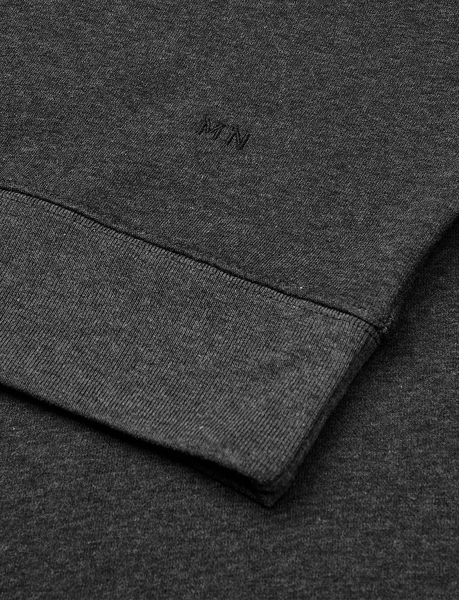 Mads Nørgaard - Standard Bram Polo Sweat - langärmelige strick-polohemden - dark grey melange - 3